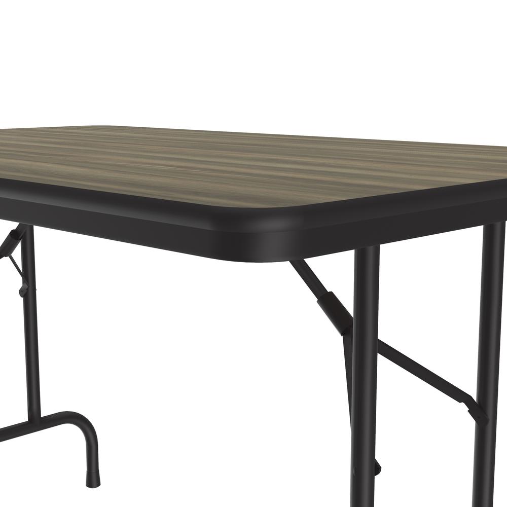 Deluxe High Pressure Top Folding Table, 30x48", RECTANGULAR COLONIAL HICKORY BLACK. Picture 4