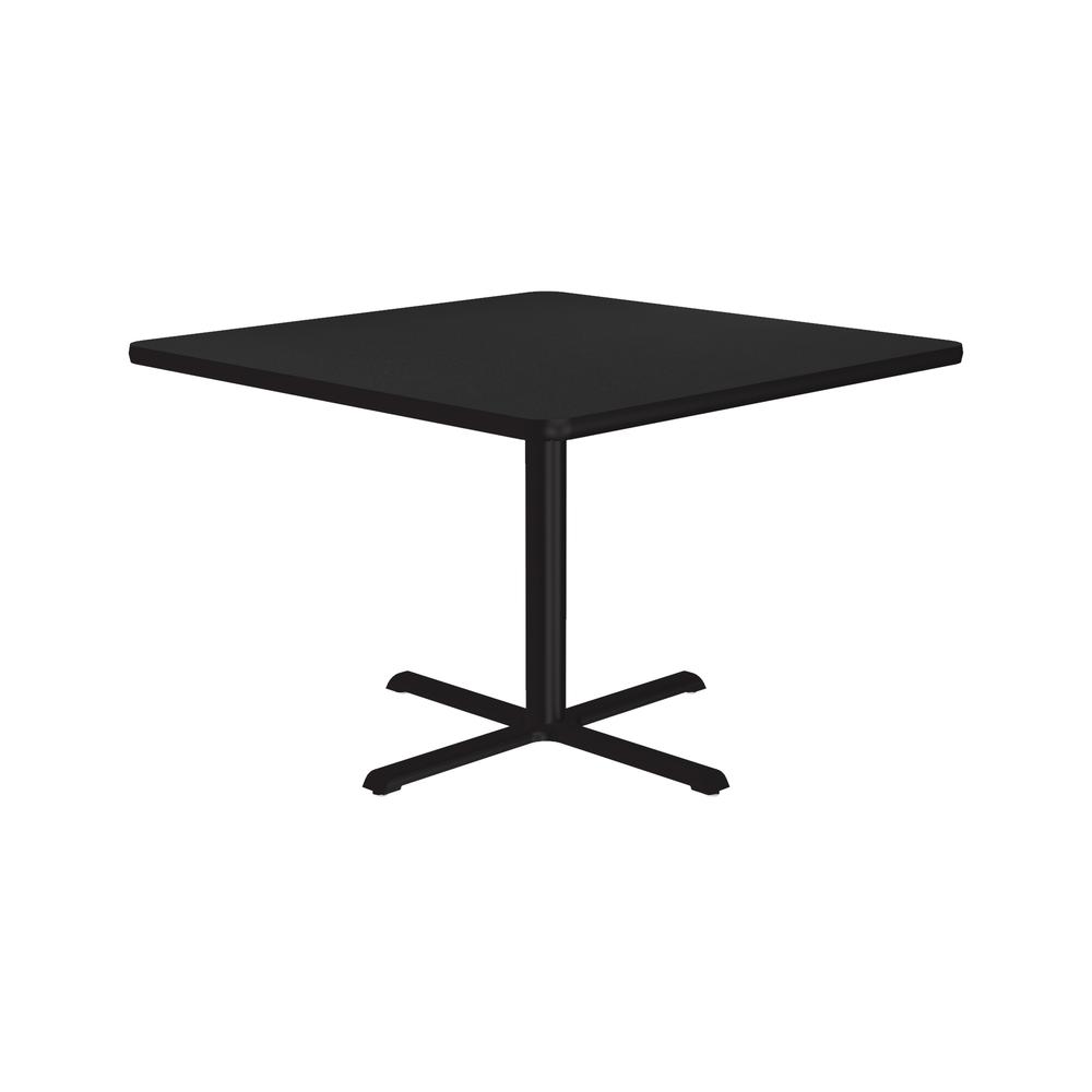 Table Height Commercial Laminate Café and Breakroom Table, 42x42" SQUARE BLACK GRANITE, BLACK. Picture 8