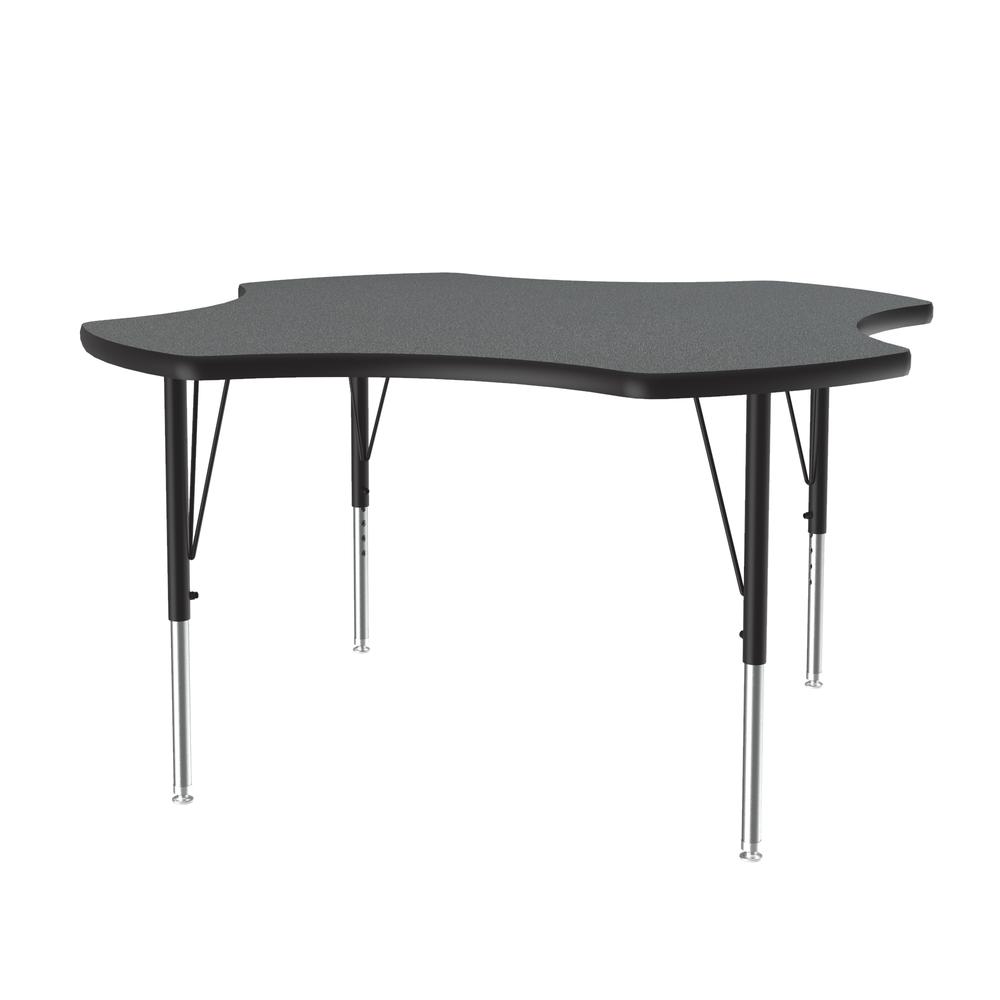 Deluxe High-Pressure Top Activity Tables, 48x48", CLOVER, MONTANA GRANITE, BLACK/CHROME. Picture 6