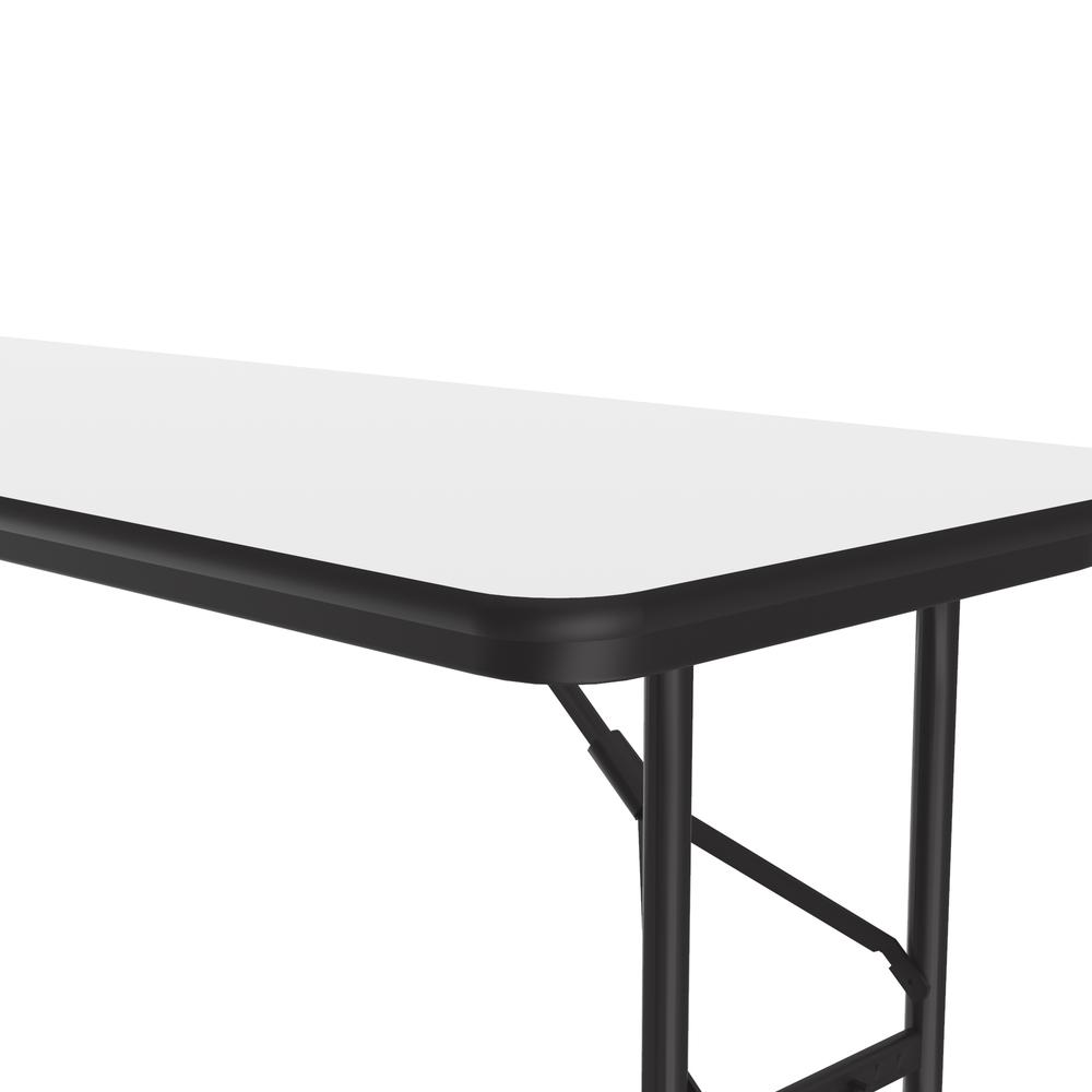 Adjustable Height High Pressure Top Folding Table, 24x60", RECTANGULAR, WHITE BLACK. Picture 4