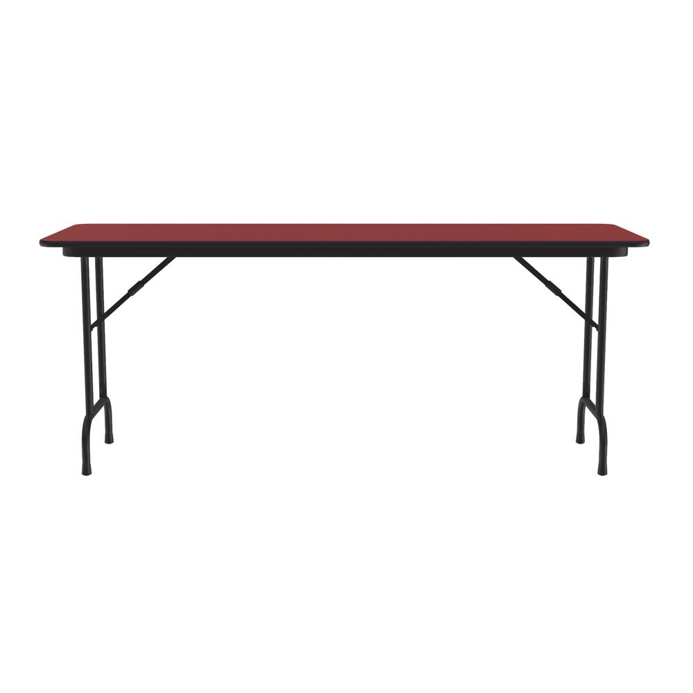 Deluxe High Pressure Top Folding Table 24x96", RECTANGULAR RED, BLACK. Picture 7