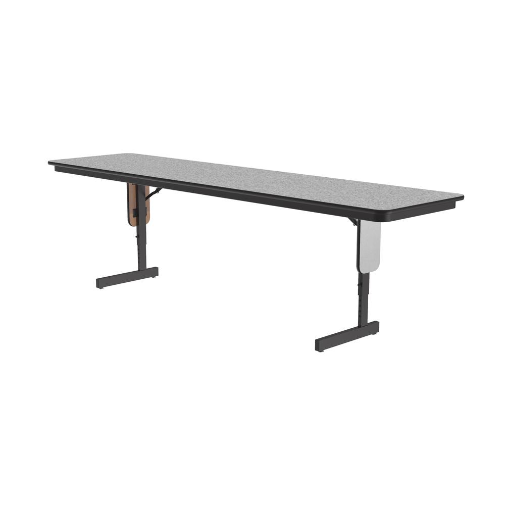 Adjustable Height Commercial Laminate Folding Seminar Table with Panel Leg 24x60" RECTANGULAR GRAY GRANITE, BLACK. Picture 1