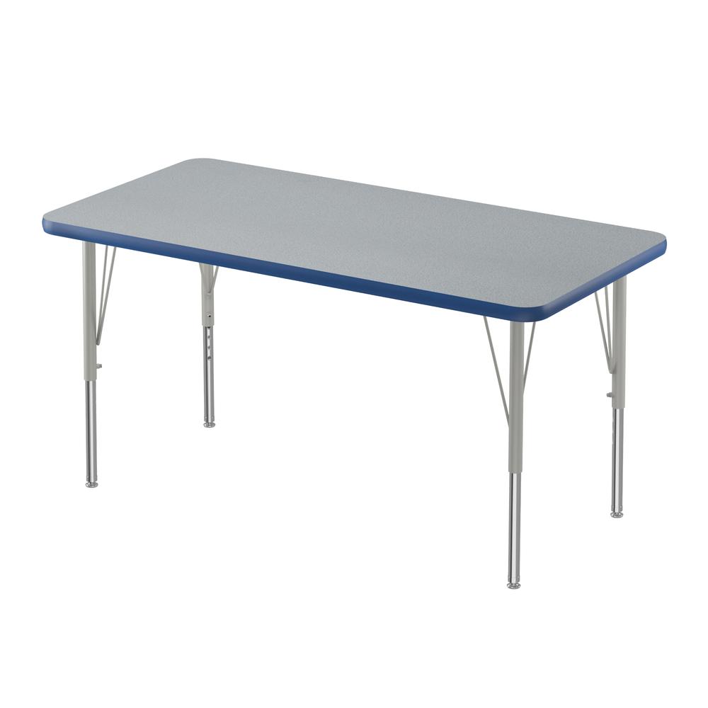 Deluxe High-Pressure Top Activity Tables 24x60" RECTANGULAR, GRAY GRANITE, SILVER MIST. Picture 1