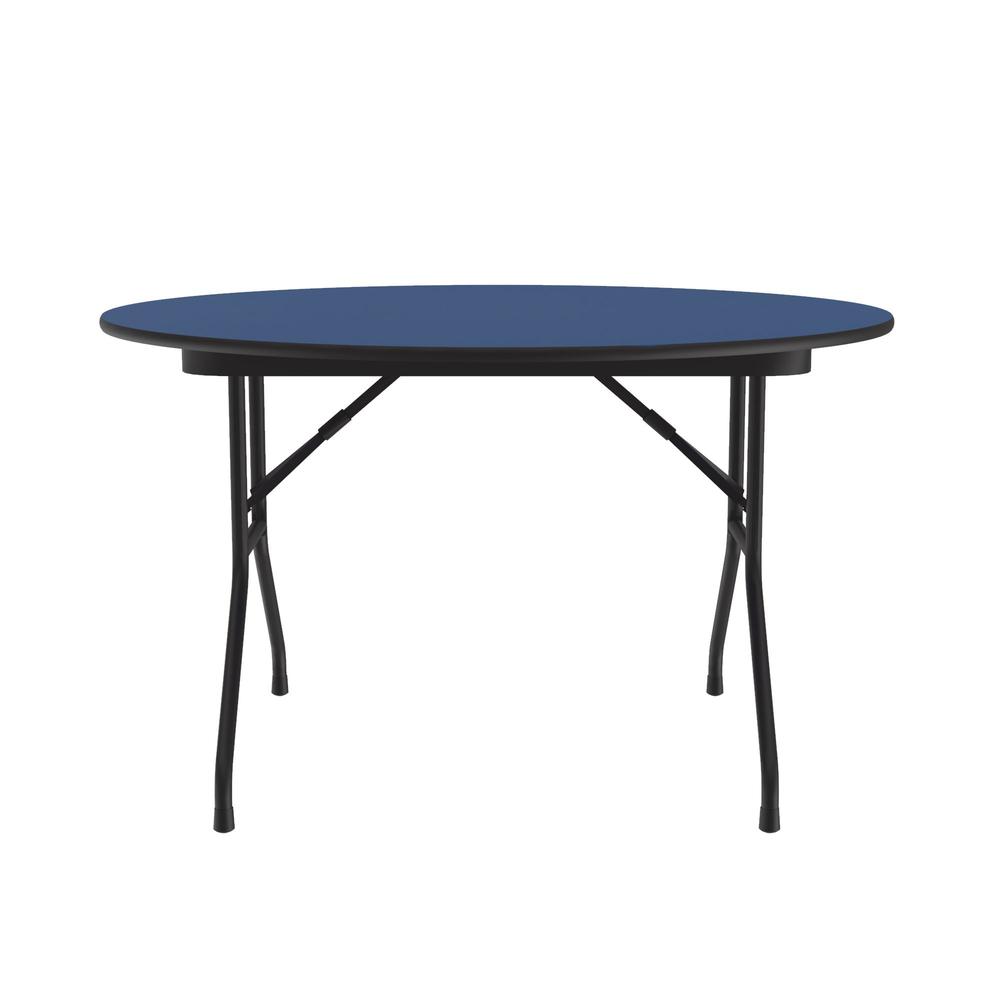 Deluxe High Pressure Top Folding Table 48x48", ROUND BLUE, BLACK. Picture 4