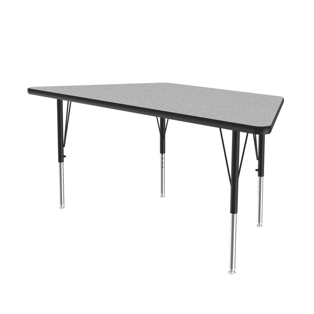 Commercial Laminate Top Activity Tables, 30x60" TRAPEZOID, GRAY GRANITE BLACK/CHROME. Picture 6