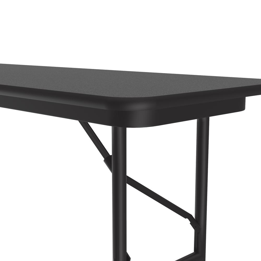 Econoline Melamine Top Folding Table, 18x48" RECTANGULAR BLACK GRANITE, BLACK. Picture 1