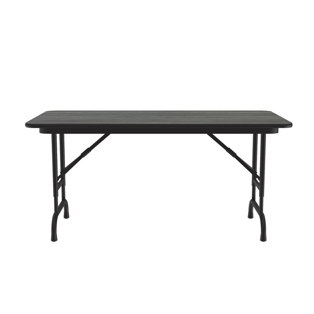 Adjustable Height High Pressure Top Folding Table, 24x48" RECTANGULAR NEW ENGLAND DRIFTWOOD BLACK. Picture 2