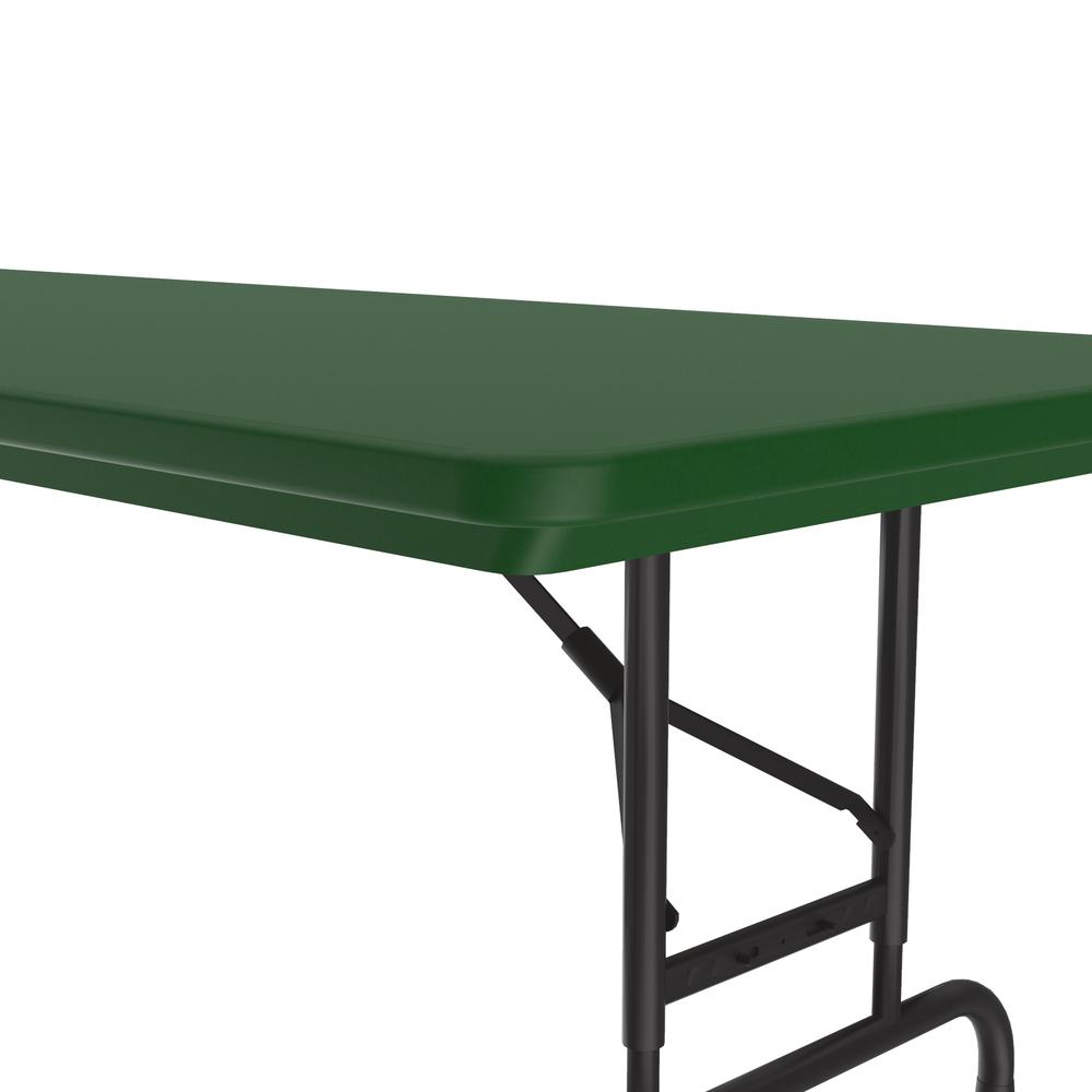 Adjustable Height Commercial Blow-Molded Plastic Folding Table 30x60" RECTANGULAR GREEN, BLACK. Picture 9