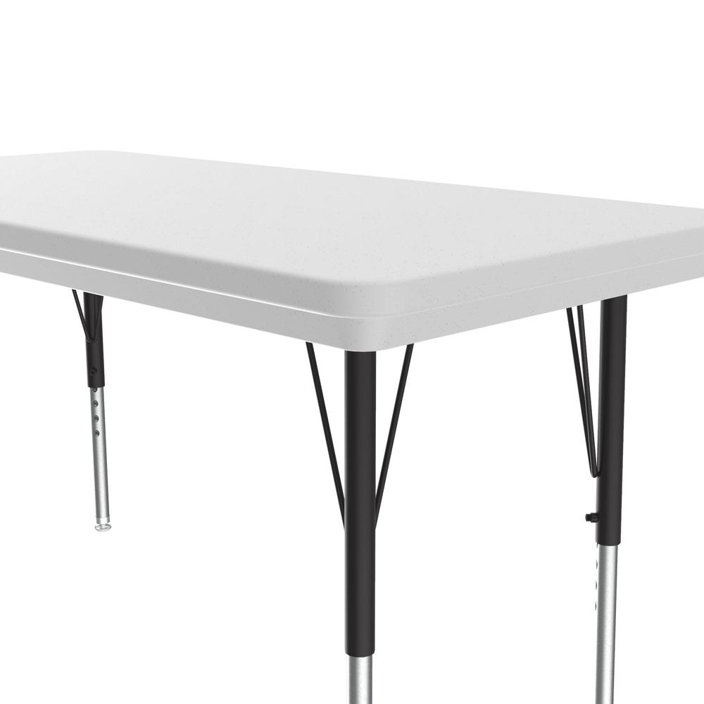Commercial Blow-Molded Plastic Top Activity Tables 24x48", RECTANGULAR GRAY GRANITE, BLACK/CHROME. Picture 2