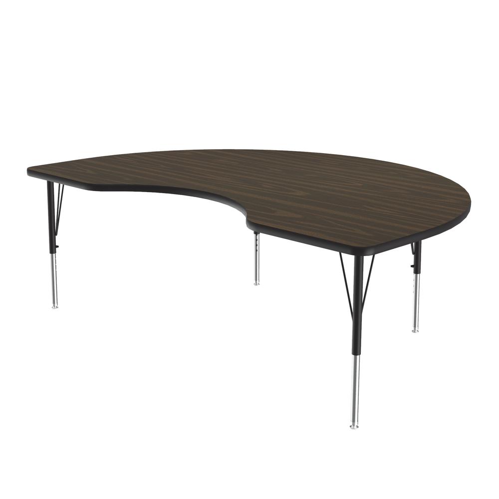 Commercial Laminate Top Activity Tables, 48x72" KIDNEY WALNUT BLACK/CHROME. Picture 1