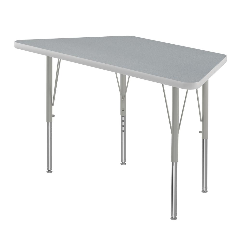 Commercial Laminate Top Activity Tables 24x48" TRAPEZOID GRAY GRANITE, SILVER MIST. Picture 9