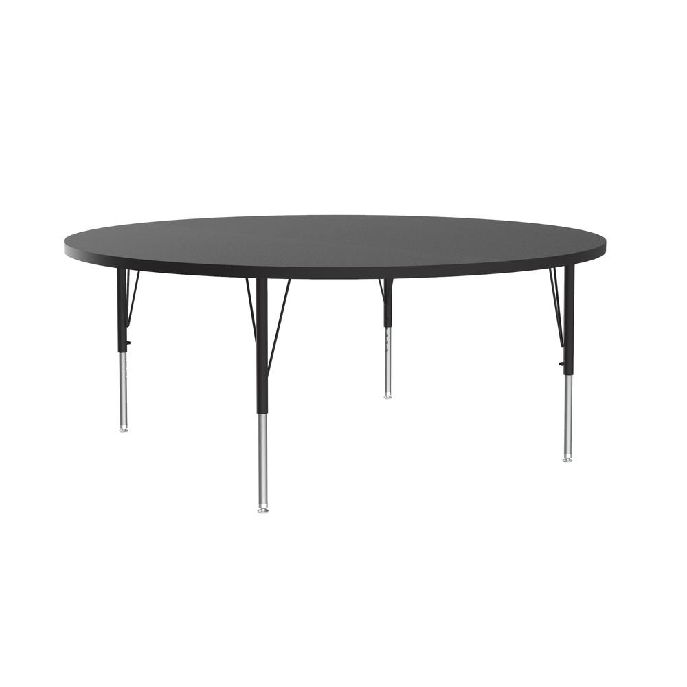 Deluxe High-Pressure Top Activity Tables, 60x60", ROUND  BLACK/CHROME. Picture 1
