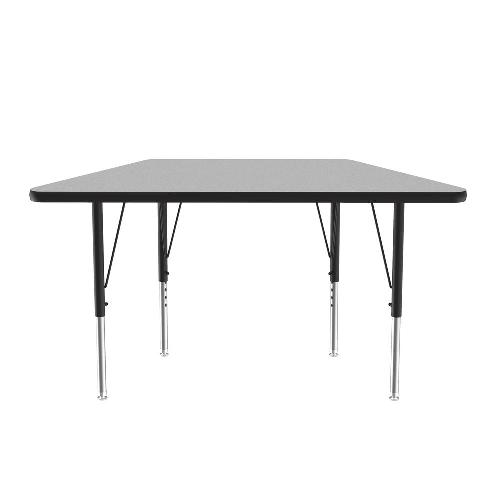 Commercial Laminate Top Activity Tables, 24x48", TRAPEZOID, GRAY GRANITE, BLACK/CHROME. Picture 9