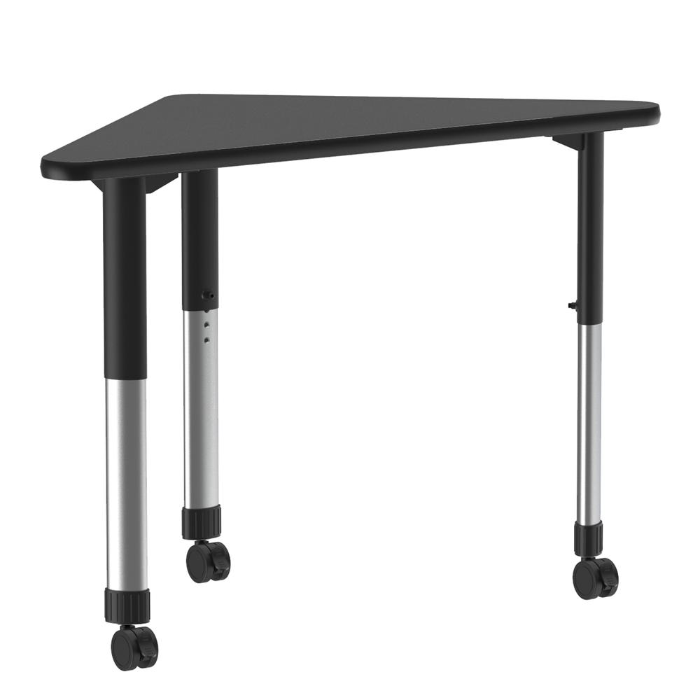 Commercial Lamiante Top Collaborative Desk with Casters 41x23" WING, BLACK GRANITE BLACK/CHROME. Picture 8