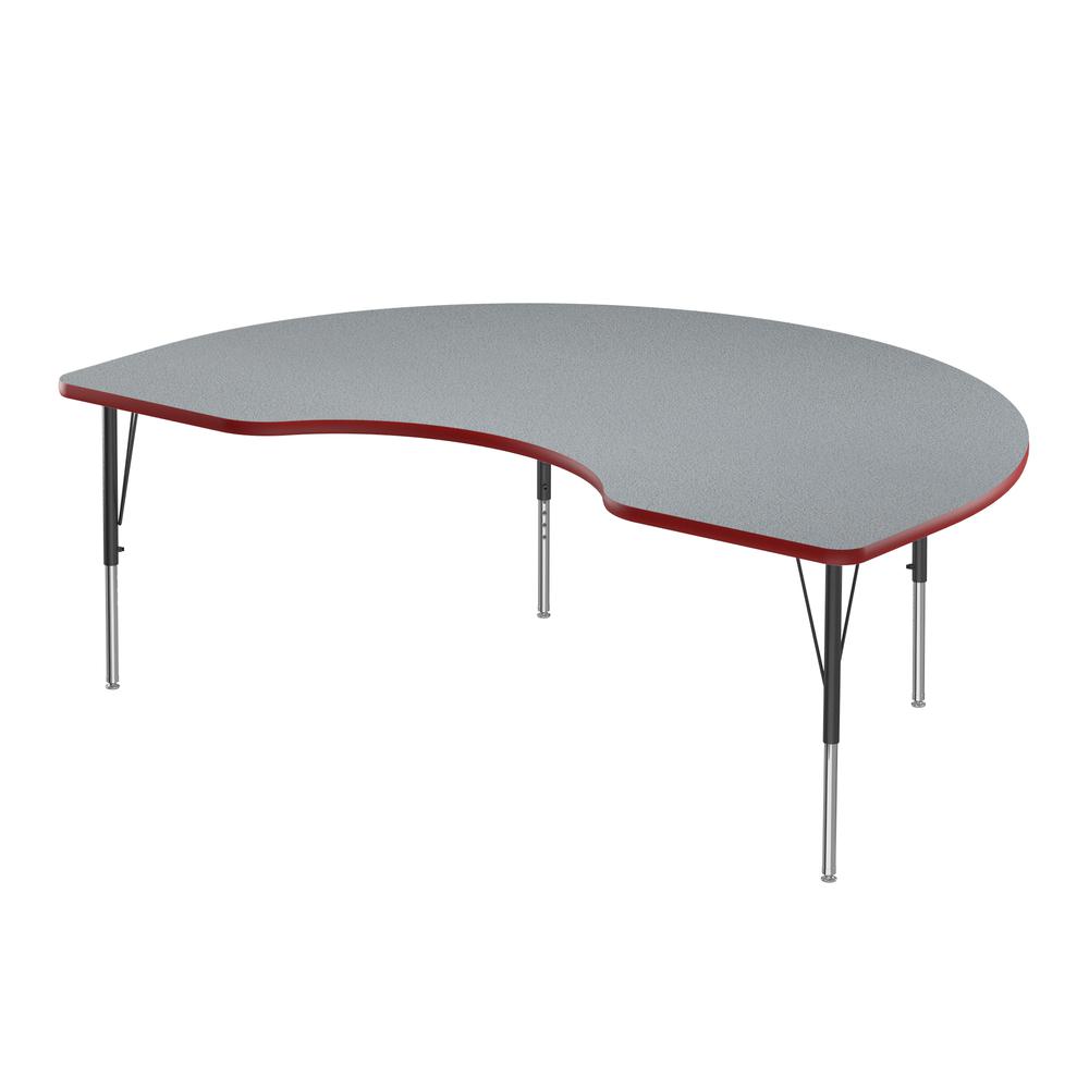 Commercial Laminate Top Activity Tables 48x72" KIDNEY, GRAY GRANITE, BLACK/CHROME. Picture 7