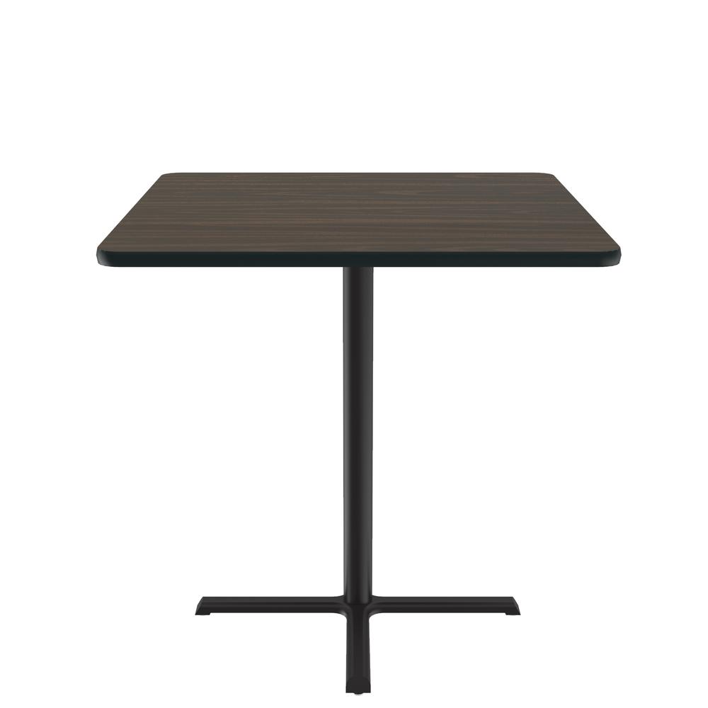 Bar Stool/Standing Height Deluxe High-Pressure Café and Breakroom Table, 36x36" SQUARE WALNUT BLACK. Picture 7