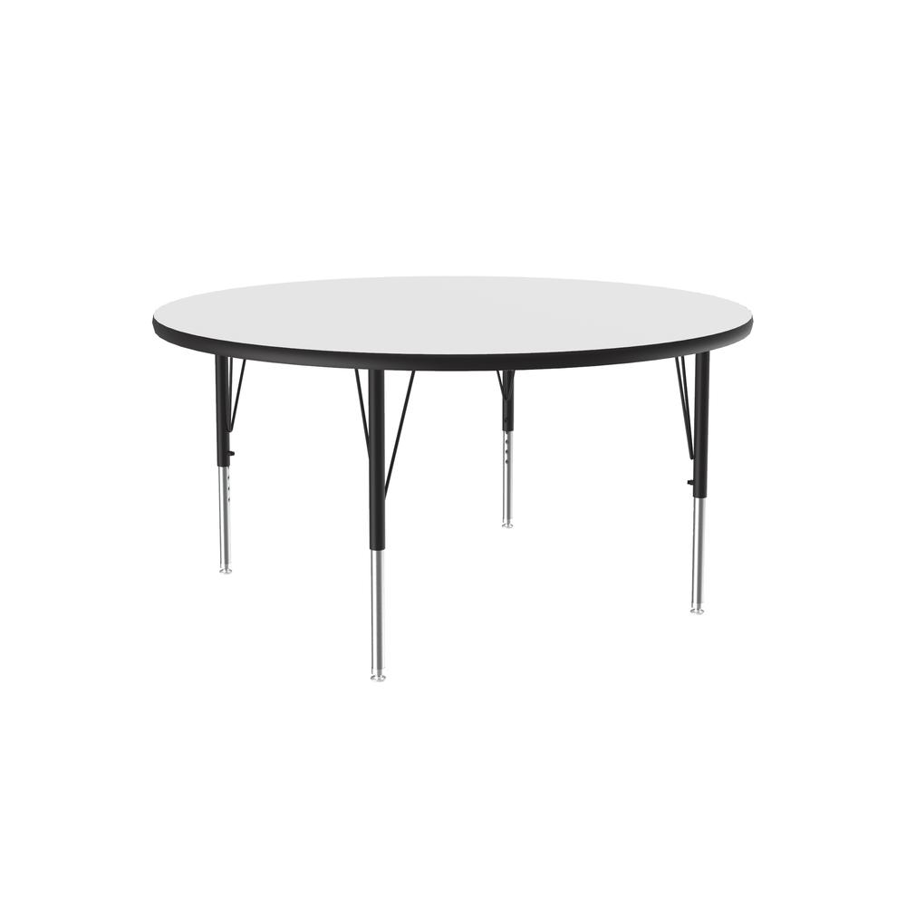 Deluxe High-Pressure Top Activity Tables 42x42", ROUND, WHITE BLACK/CHROME. Picture 2