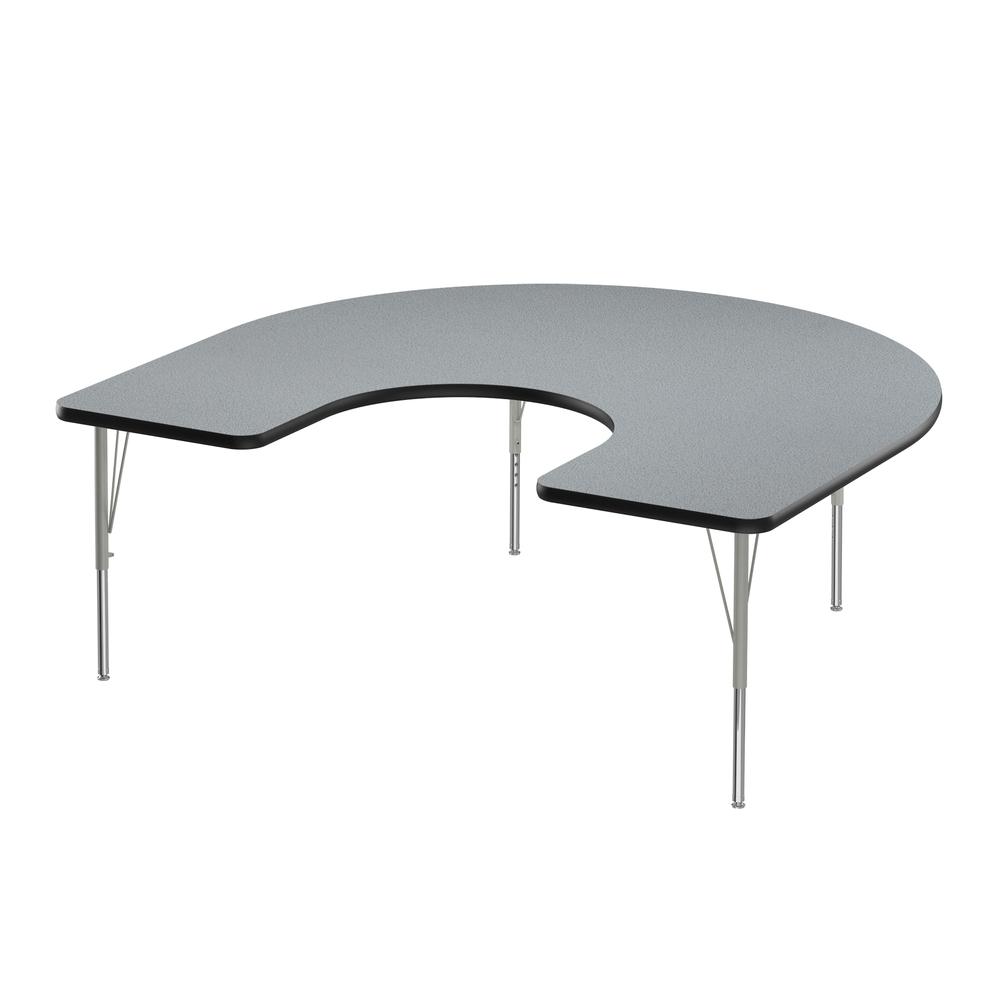 Commercial Laminate Top Activity Tables, 60x66" HORSESHOE, GRAY GRANITE SILVER MIST. Picture 1