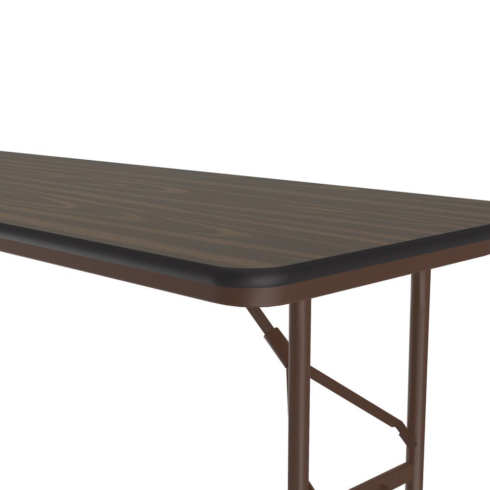 Adjustable Height High Pressure Top Folding Table 24x60", RECTANGULAR, WALNUT, BROWN. Picture 8