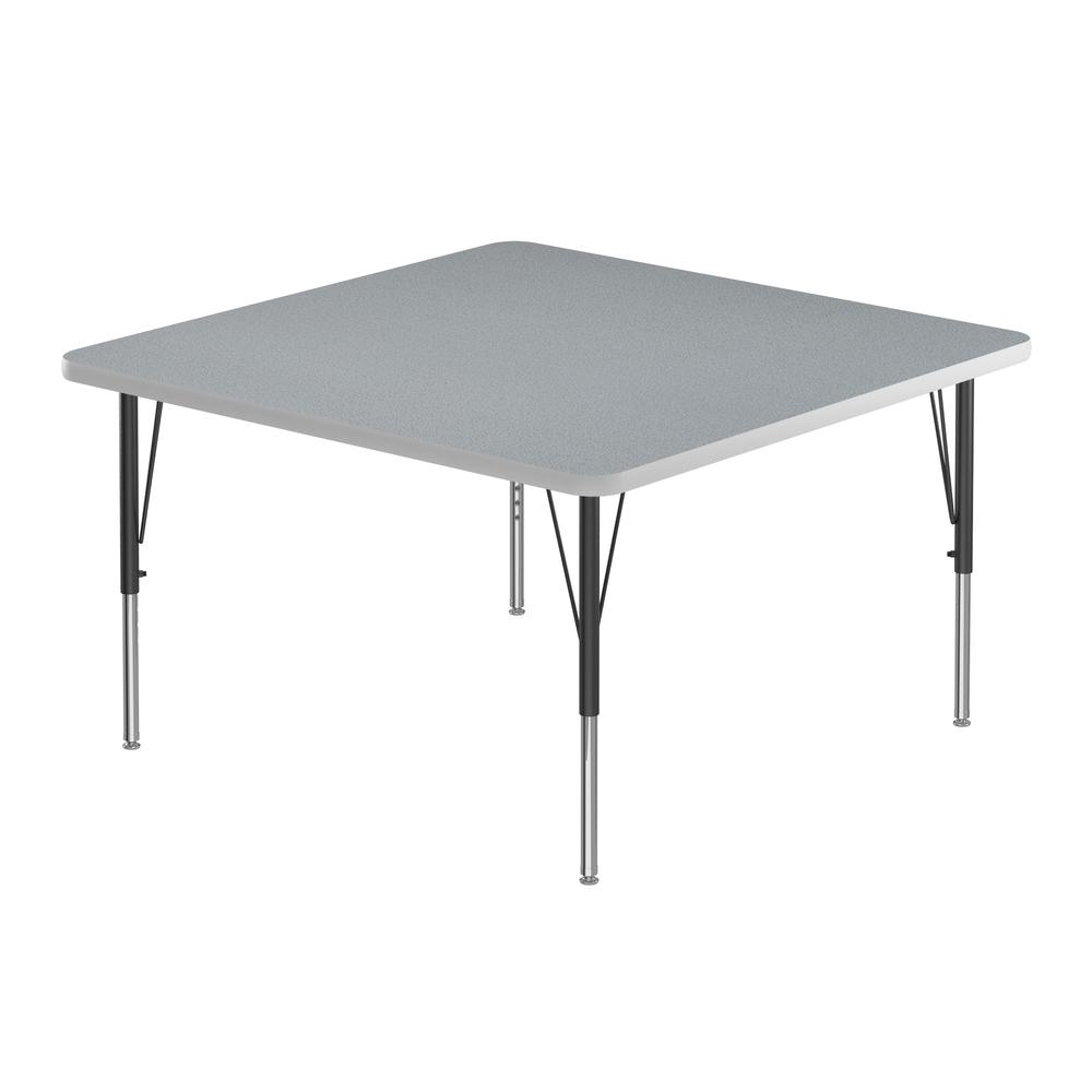 Commercial Laminate Top Activity Tables 42x42", SQUARE GRAY GRANITE, BLACK. Picture 1