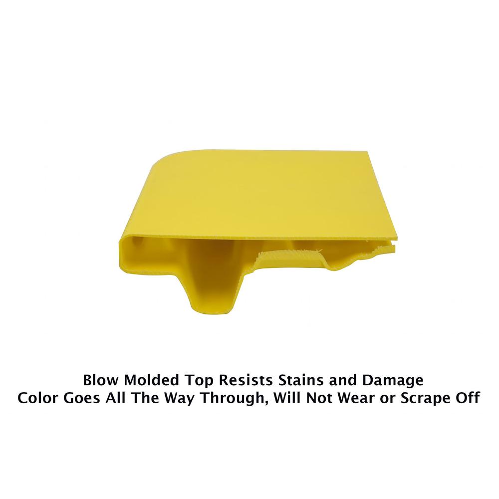 Commercial Blow-Molded Plastic Top Activity Tables 48x72" KIDNEY, YELLOW  SILVER MIST. Picture 5