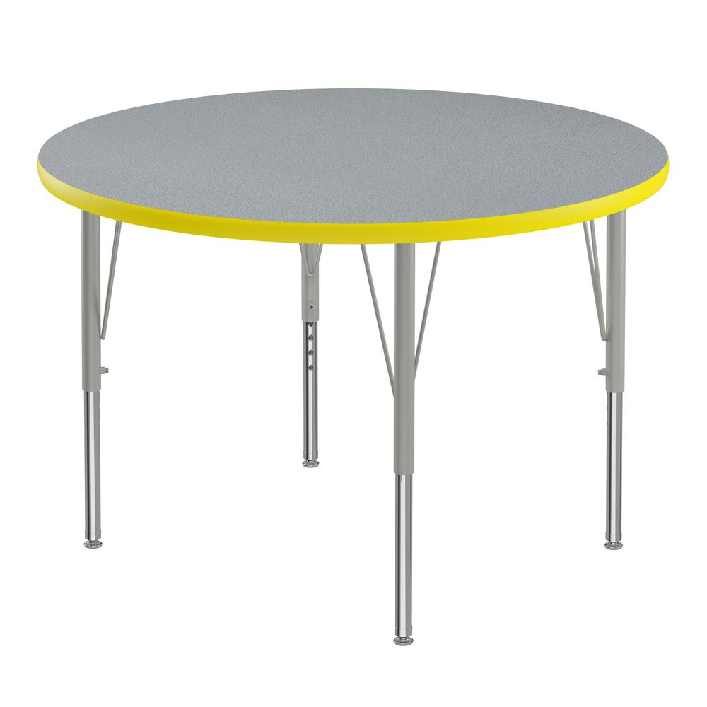 Deluxe High-Pressure Top Activity Tables 36x36", ROUND, GRAY GRANITE SILVER MIST. Picture 1