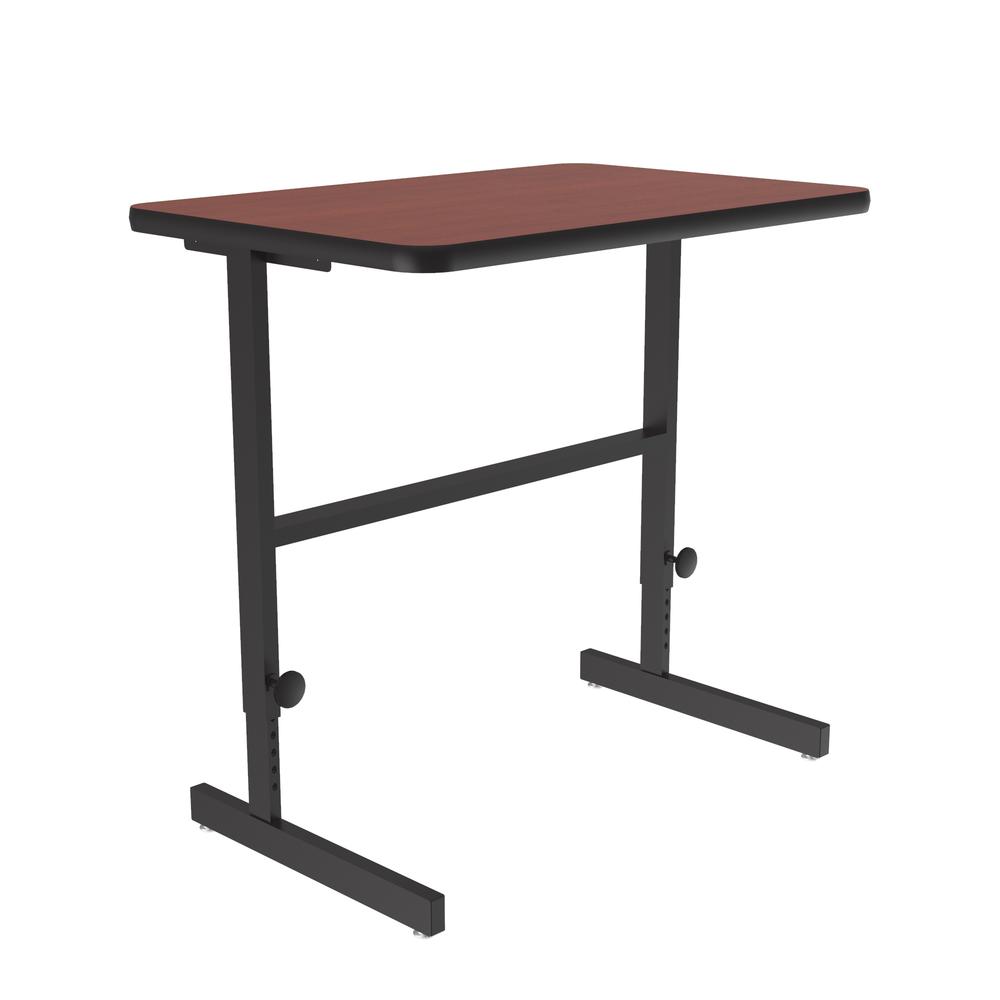 Deluxe High-Pressure Laminate Top Adjustable Standing  Height Work Station, 24x36" RECTANGULAR CHERRY BLACK. Picture 4