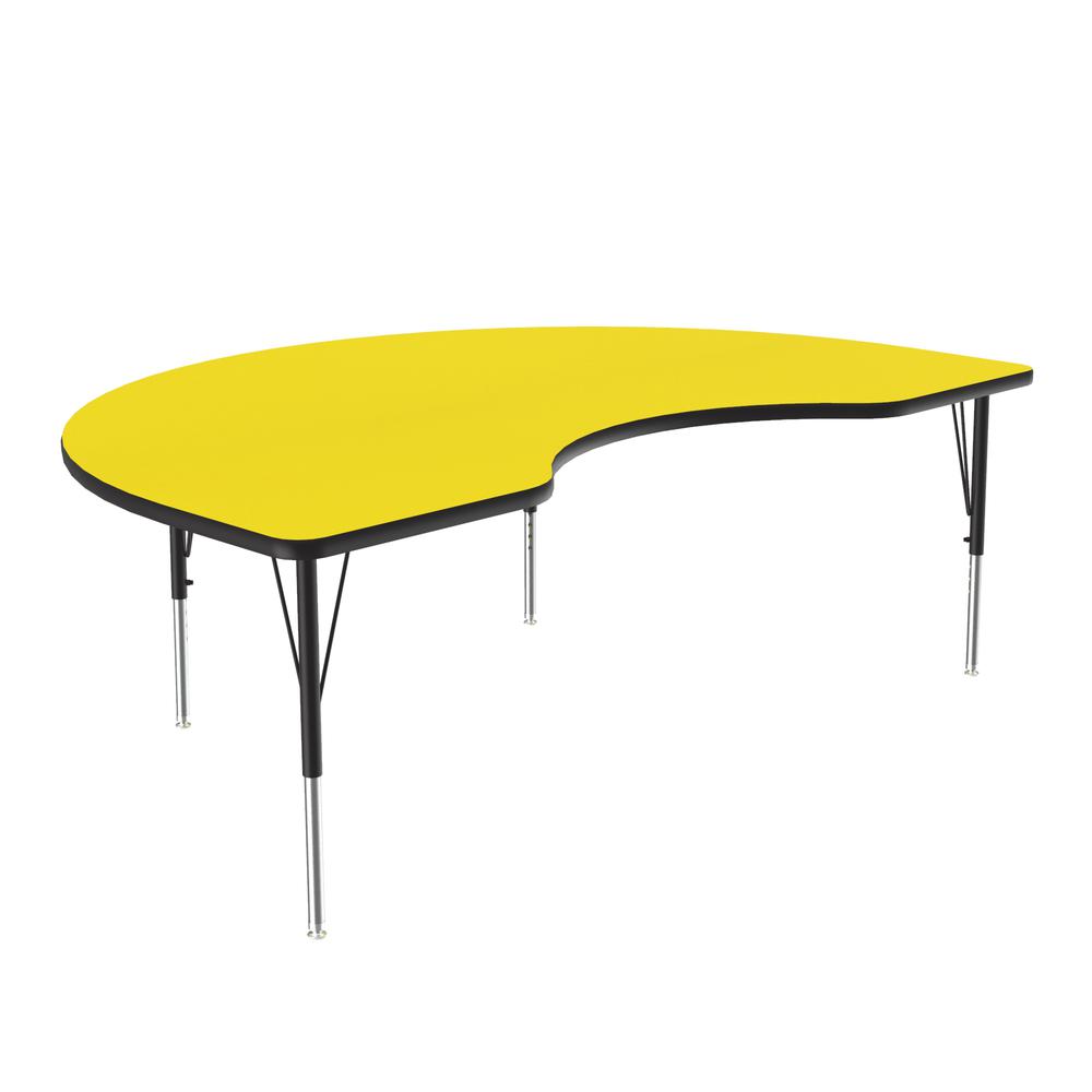Deluxe High-Pressure Top Activity Tables 48x72", KIDNEY, YELLOW , BLACK/CHROME. Picture 1