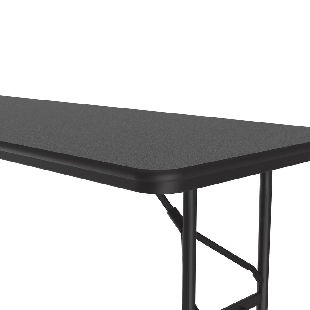 Adjustable Height Econoline Melamine Top Folding Table, 24x72" RECTANGULAR BLACK GRANITE, BLACK. Picture 5