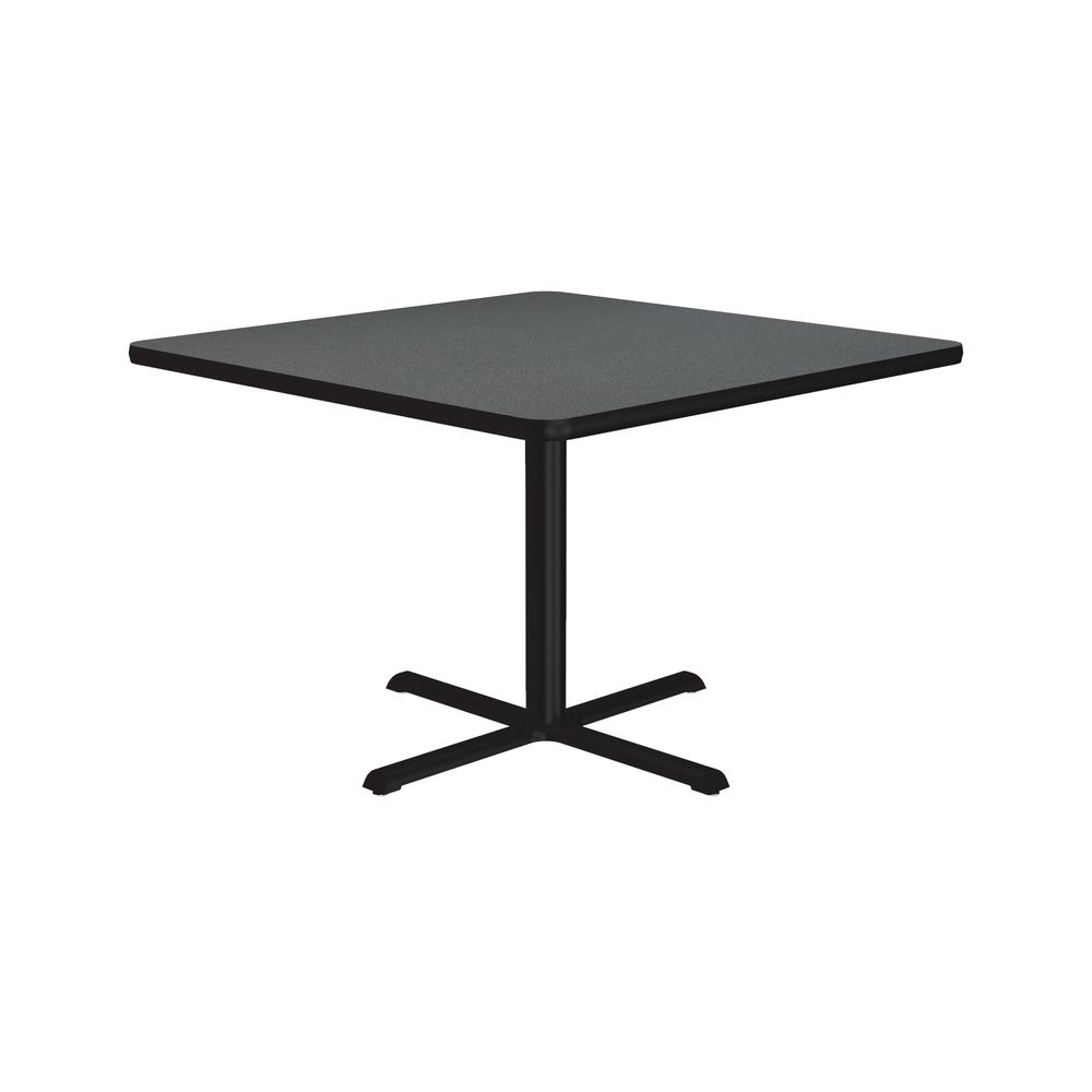 Table Height Deluxe High-Pressure Café and Breakroom Table 36x36", SQUARE, MONTANA GRANITE, BLACK. Picture 4
