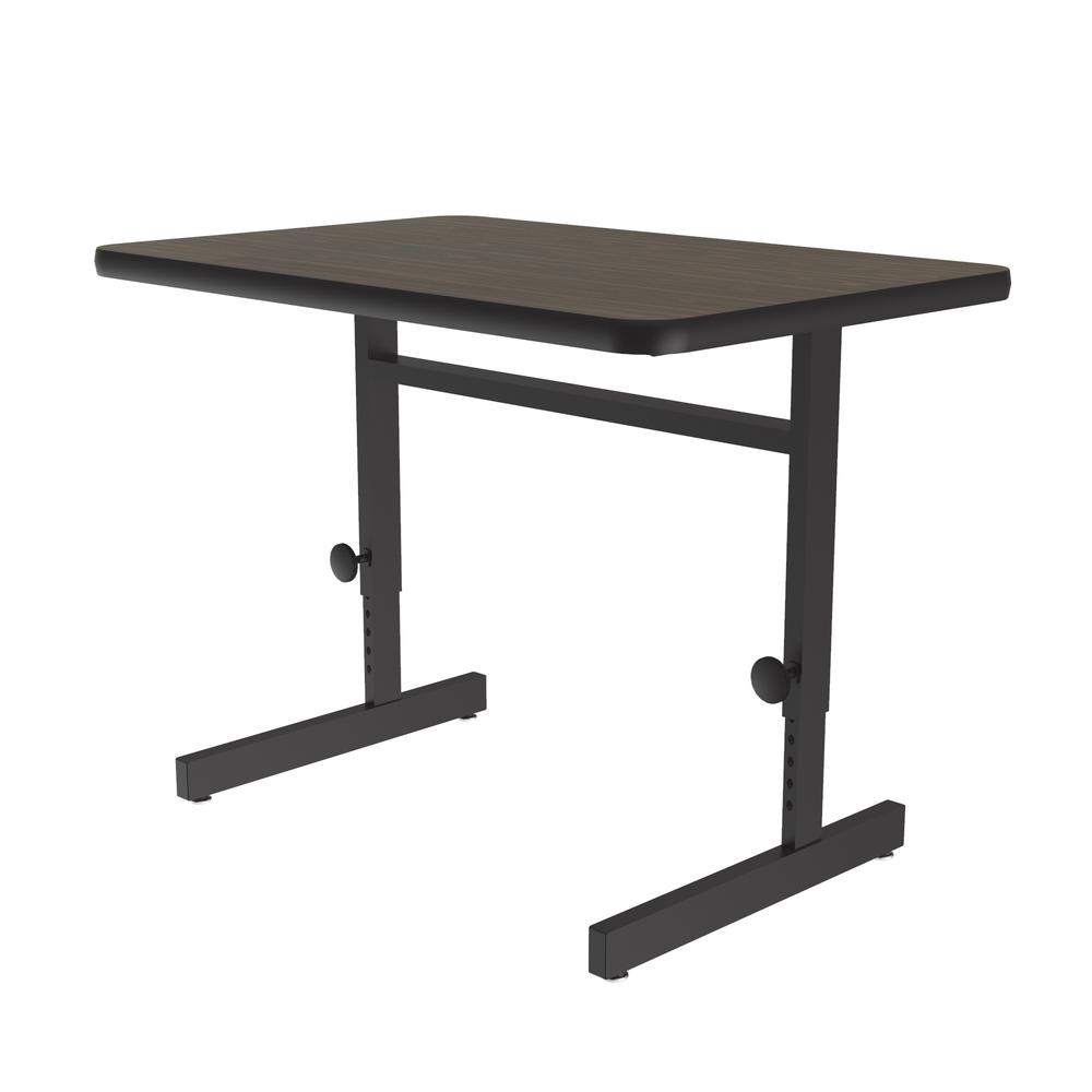 Adjustable Height Commercial Laminate Top Computer/Student Desks 24x36", RECTANGULAR WALNUT, BLACK. Picture 2
