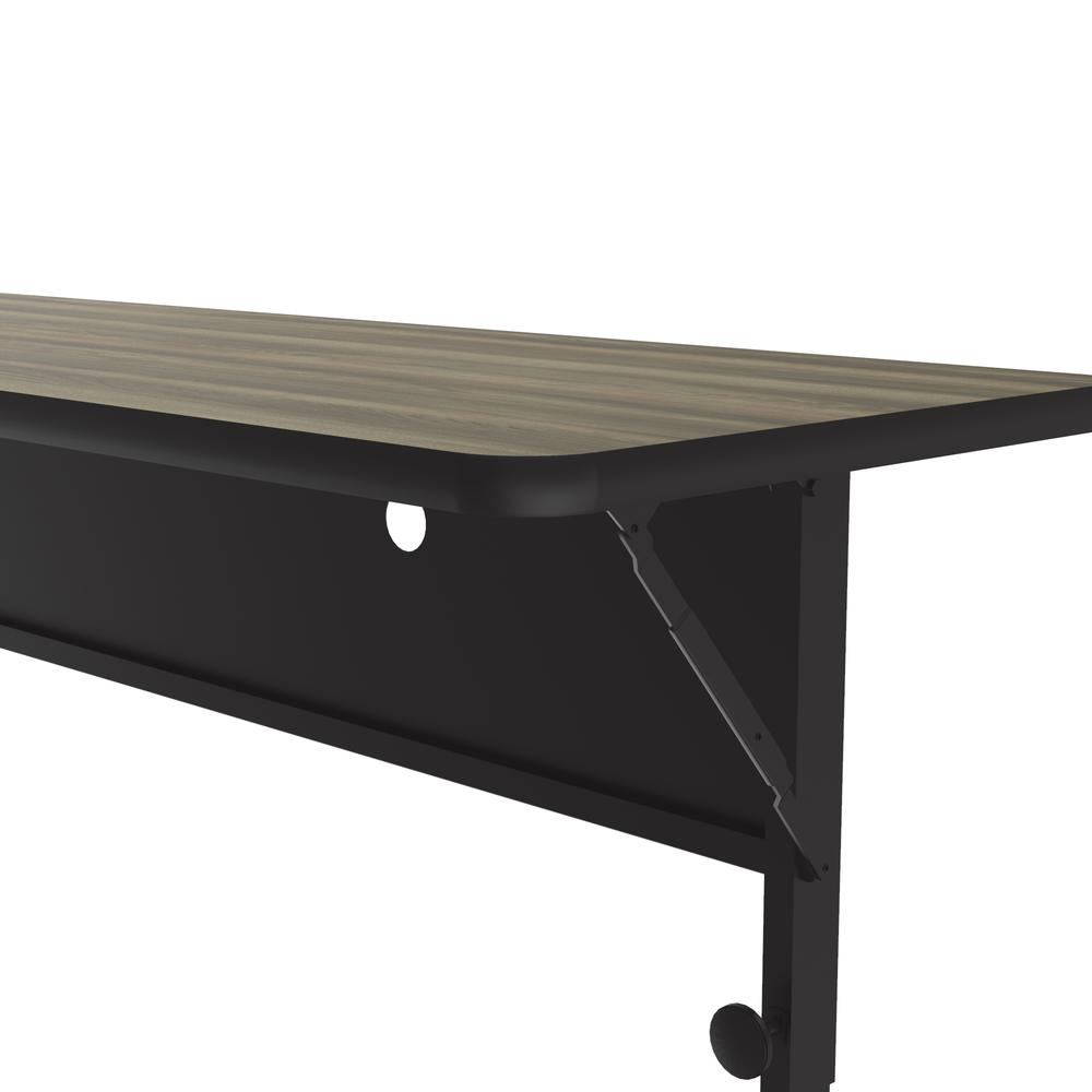 Deluxe High Pressure Top Flip Top Table 24x60", RECTANGULAR COLONIAL HICKORY BLACK. Picture 4