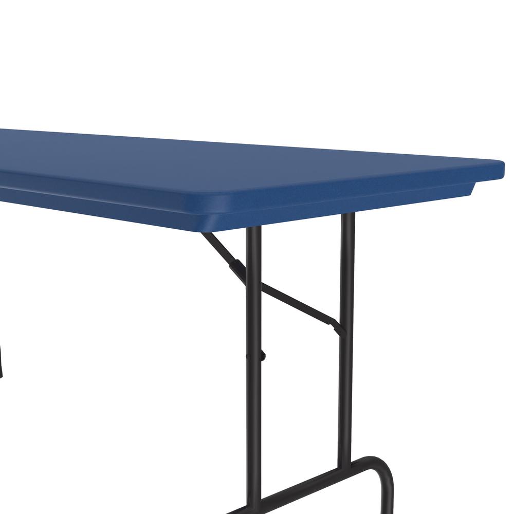 Commercial Blow-Molded Plastic Folding Table 30x60" RECTANGULAR BLUE - BLACK. Picture 5