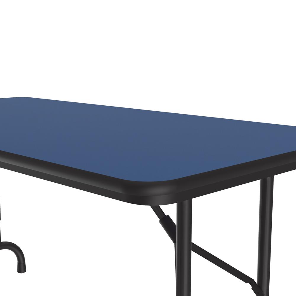 Adjustable Height High Pressure Top Folding Table 24x48" RECTANGULAR, BLUE BLACK. Picture 1