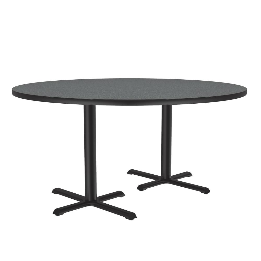 Table Height Deluxe High-Pressure Café and Breakroom Table, 60x60" ROUND, MONTANA GRANITE BLACK. Picture 6