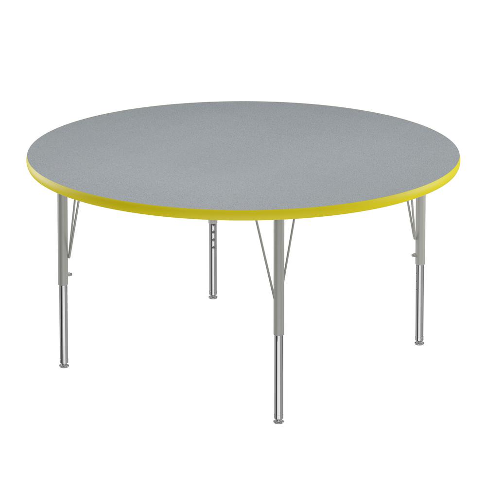 Deluxe High-Pressure Top Activity Tables, 48x48", ROUND, GRAY GRANITE SILVER MIST. Picture 3