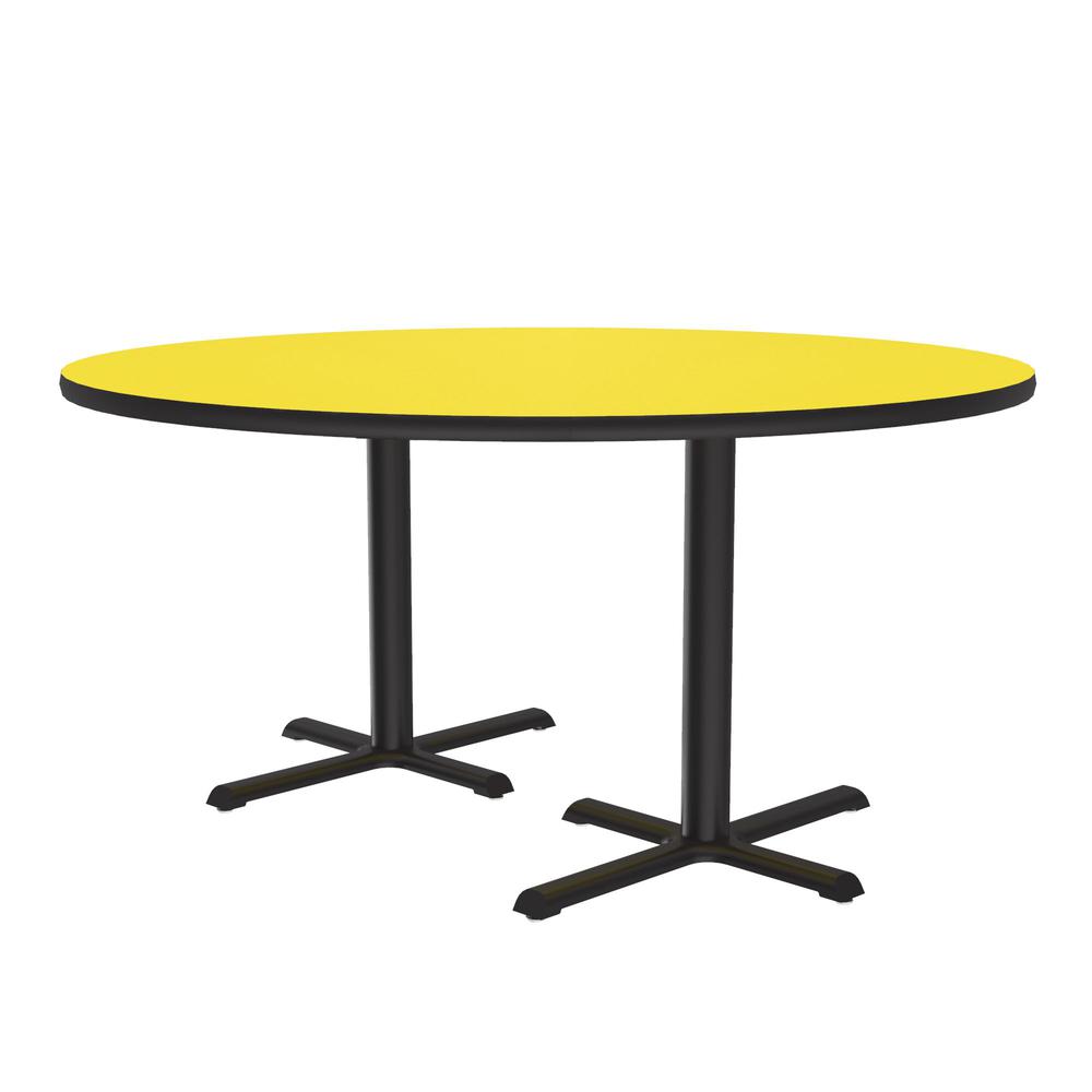Table Height Deluxe High-Pressure Café and Breakroom Table 60x60" ROUND, YELLOW, BLACK. Picture 1