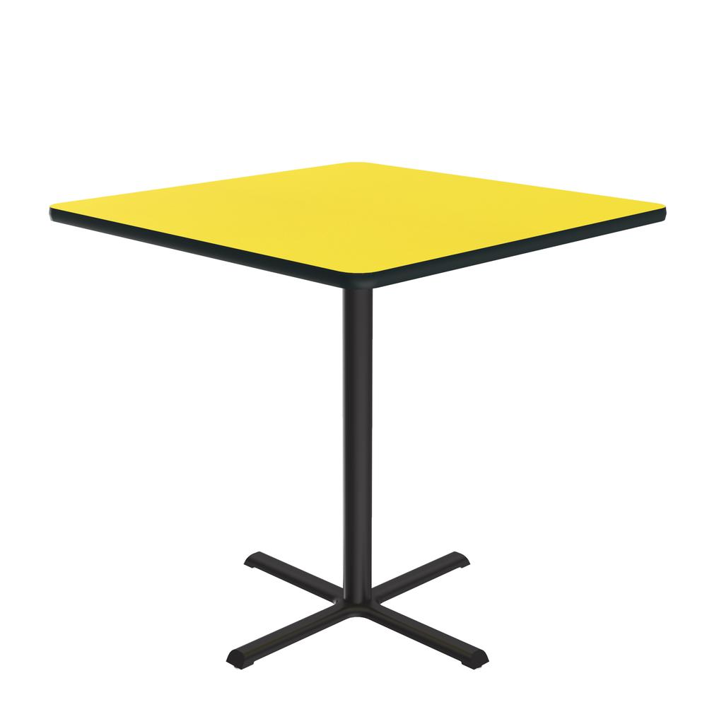 Bar Stool/Standing Height Deluxe High-Pressure Café and Breakroom Table 36x36", SQUARE YELLOW BLACK. Picture 1