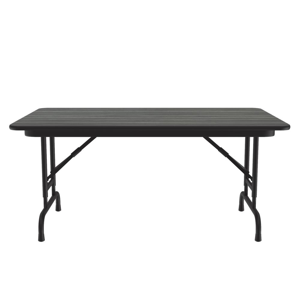 Adjustable Height High Pressure Top Folding Table 30x48" RECTANGULAR NEW ENGLAND DRIFTWOOD, BLACK. Picture 5