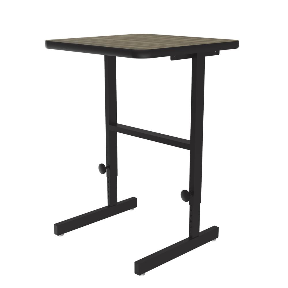 Deluxe High-Pressure Laminate Top Adjustable Standing  Height Work Station, 20x24", RECTANGULAR, COLONIAL HICKORY BLACK. Picture 3
