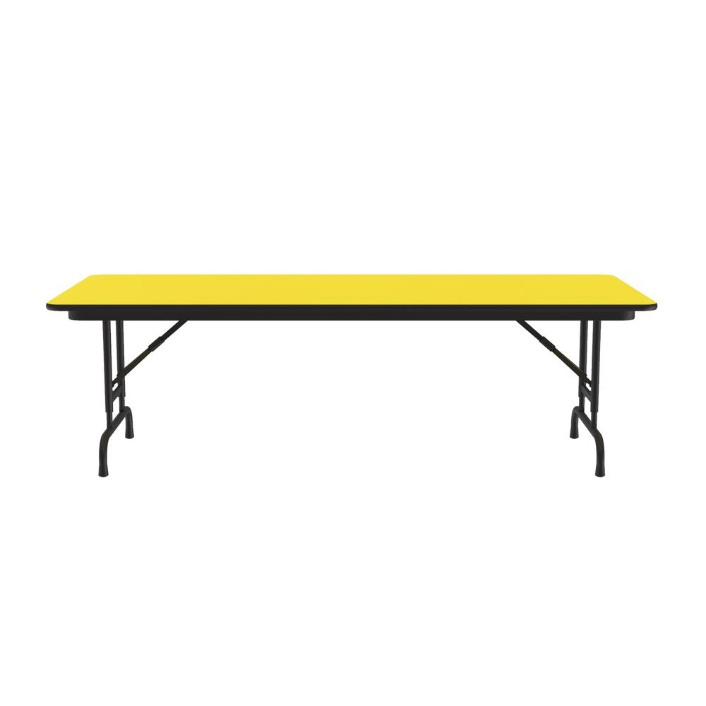 Adjustable Height High Pressure Top Folding Table, 30x96", RECTANGULAR YELLOW BLACK. Picture 2