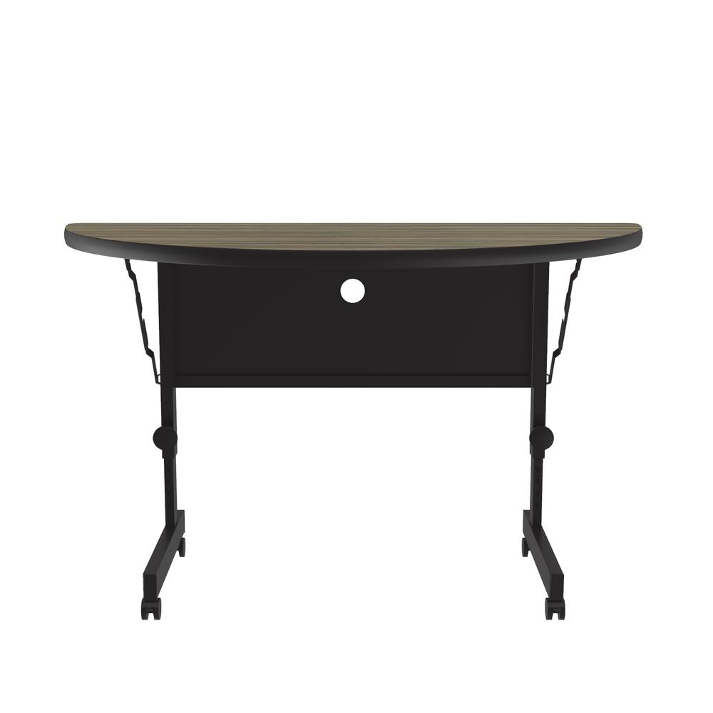Deluxe High Pressure Top Flip Top Table, 24x48" RECTANGULAR COLONIAL HICKORY BLACK. Picture 8