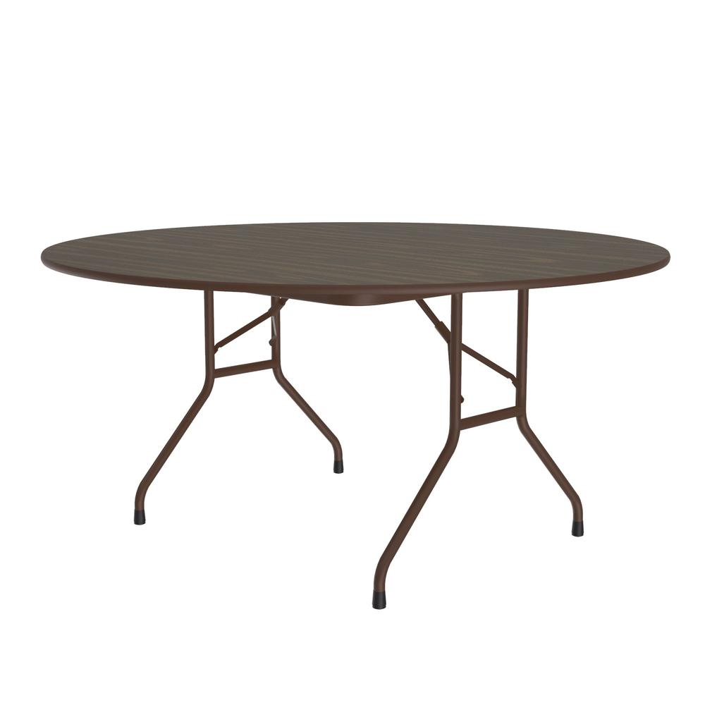 Deluxe High Pressure Top Folding Table 60x60" ROUND, WALNUT, BROWN. Picture 1
