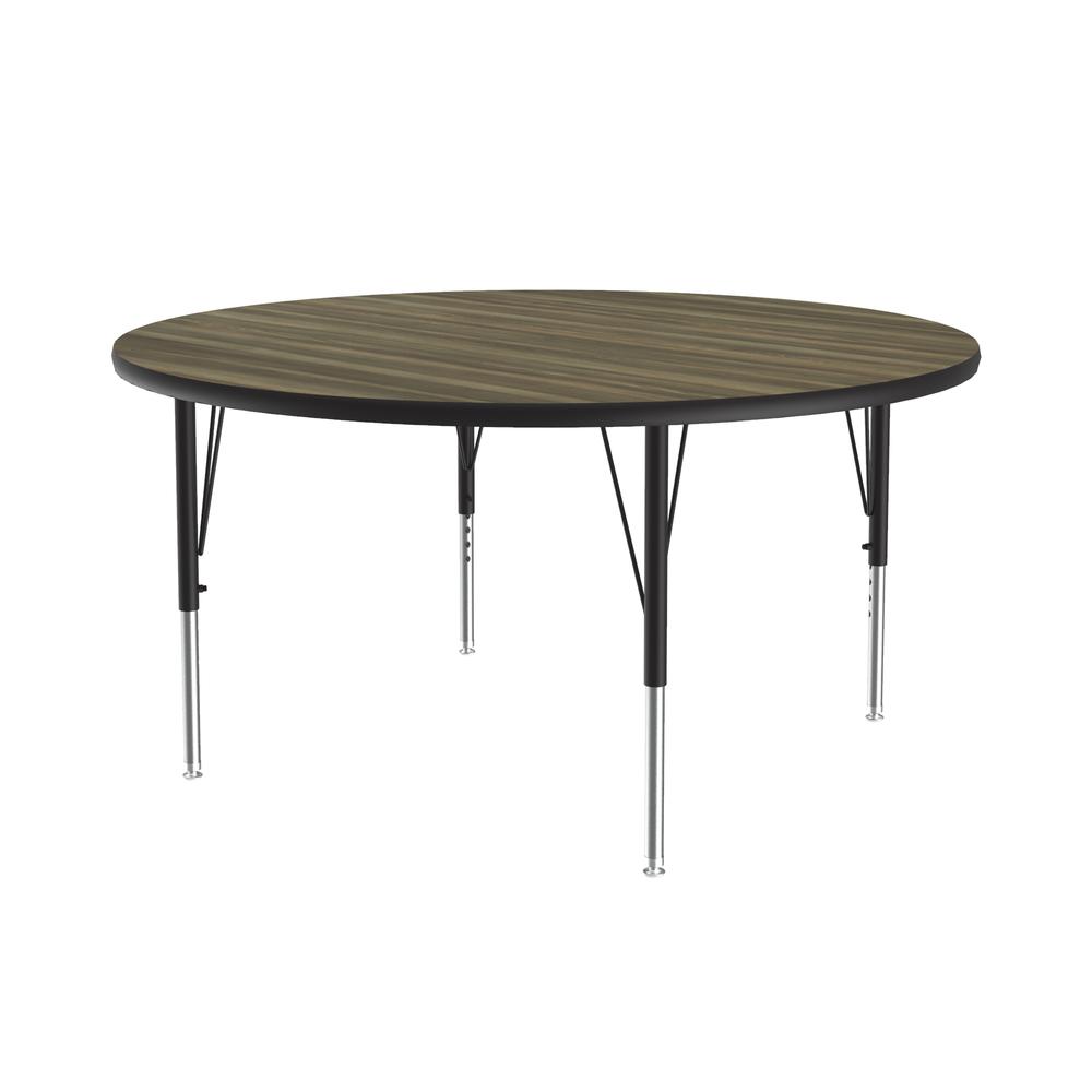 Deluxe High-Pressure Top Activity Tables, 48x48" ROUND COLONIAL HICKORY BLACK/CHROME. Picture 9