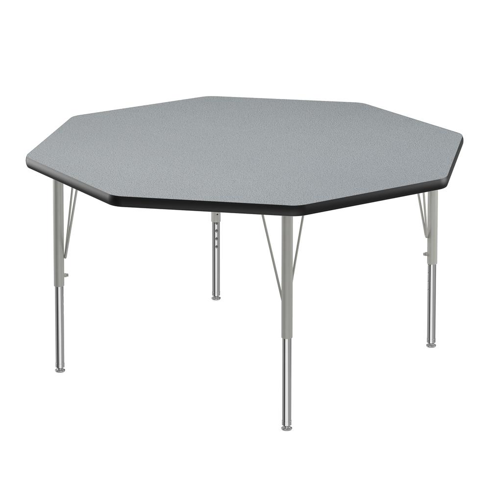 Commercial Laminate Top Activity Tables 48x48", OCTAGONAL GRAY GRANITE, SILVER MIST. Picture 1