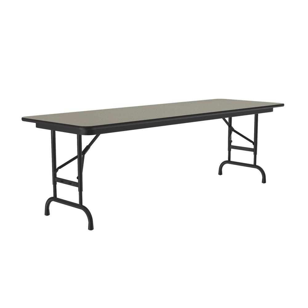 Adjustable Height High Pressure Top Folding Table 24x60" RECTANGULAR, SAVANNAH SAND, BLACK. Picture 7
