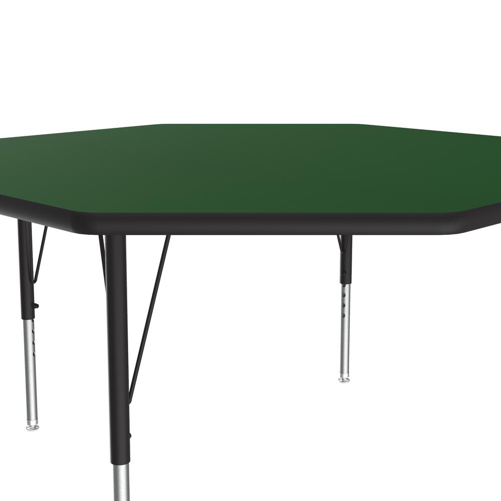 Deluxe High-Pressure Top Activity Tables 48x48" OCTAGONAL GREEN, BLACK/CHROME. Picture 2
