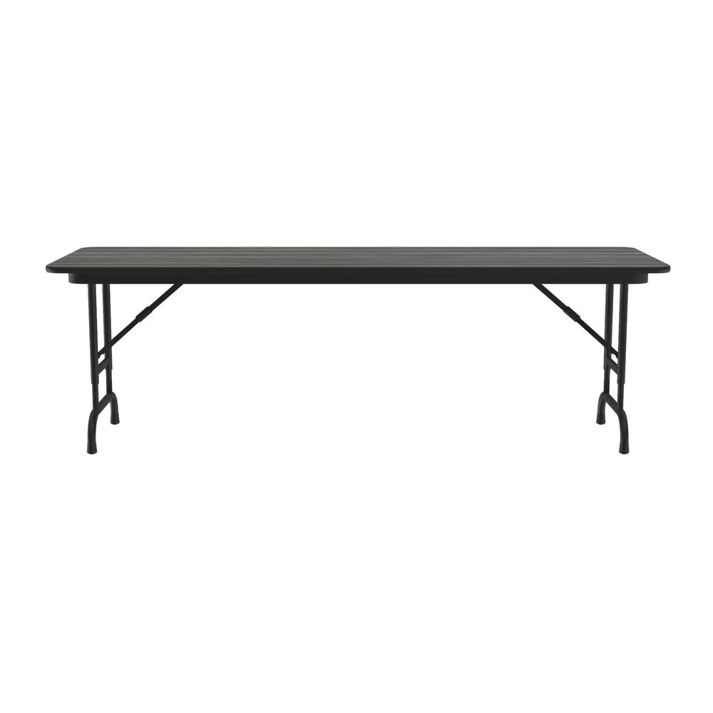 Adjustable Height High Pressure Top Folding Table 24x72" RECTANGULAR, NEW ENGLAND DRIFTWOOD BLACK. Picture 1