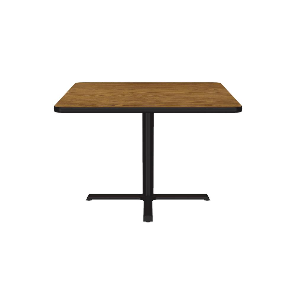 Table Height Deluxe High-Pressure Café and Breakroom Table, 36x36", SQUARE MEDIUM OAK BLACK. Picture 1