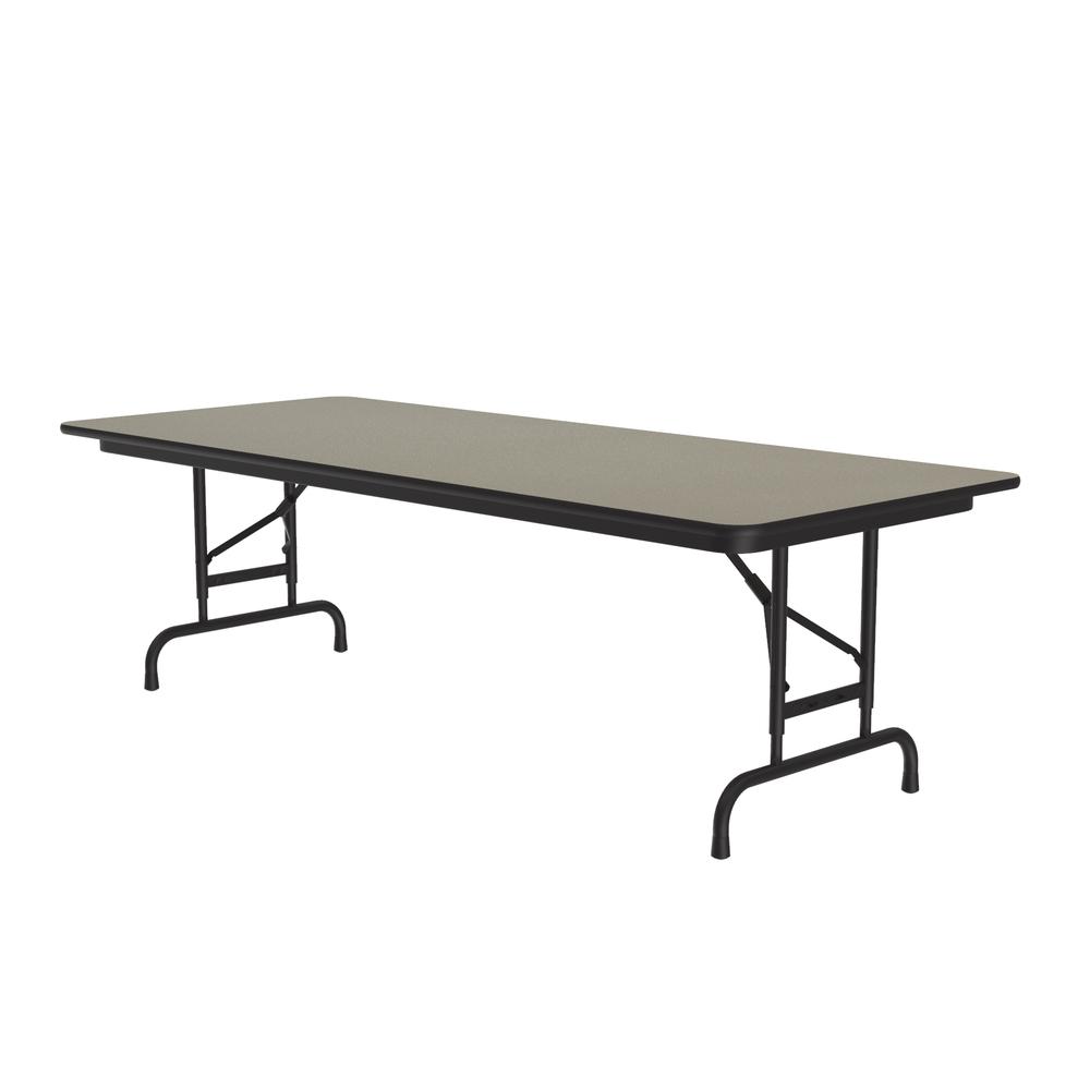 Adjustable Height High Pressure Top Folding Table, 30x60", RECTANGULAR, SAVANNAH SAND, BLACK. Picture 2